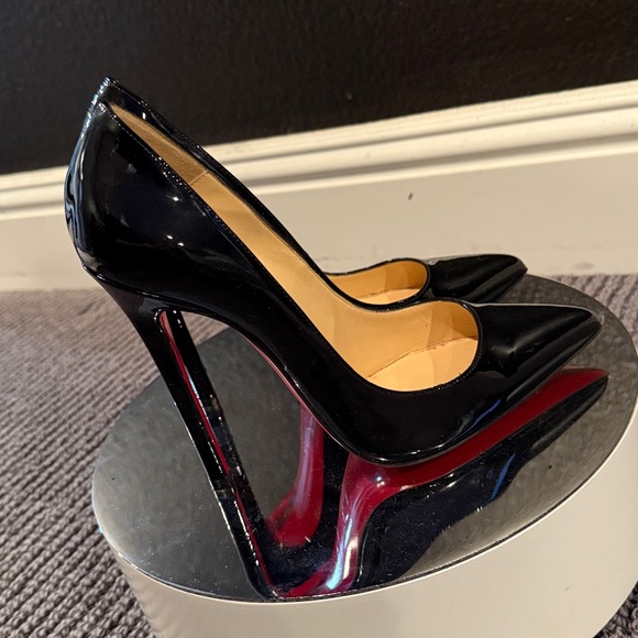 Christian Louboutin Black Patent So Kate Leather Heels 37 - Picture 4 of 9